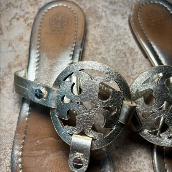 Tory Burch gold miller Metallic Sandals - Picture 3 of 6